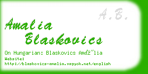 amalia blaskovics business card